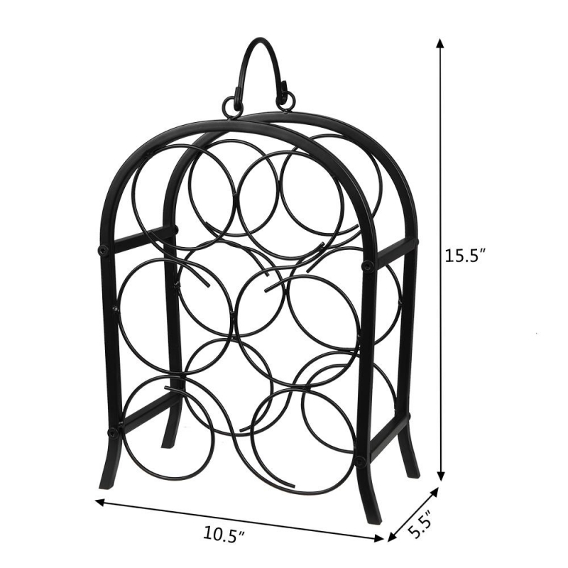 Winado Freestanding Wine Rack Arched Black Metal Wine Storage Rack winado