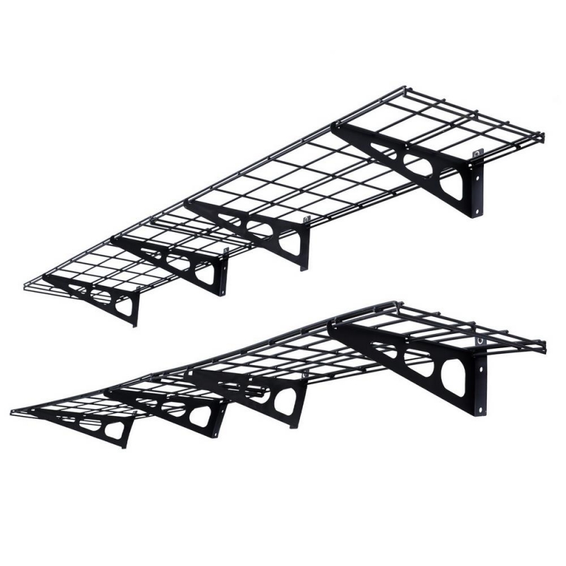 Winado Wall Mounted Garage Shelves, Floating Storage Rack with Hanging Rod, 12by72Inch 2Pack