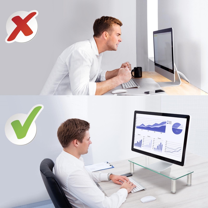Tabletop Display Rises Winado Tempered Glass Monitor Riser Desktop Stand Table Top for Flat ...